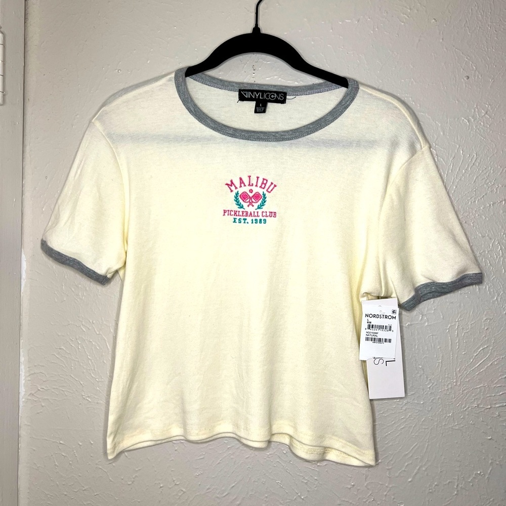 NWT Vinyl Icons Pickleball Cropped Tee